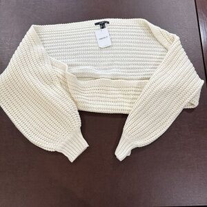 NWT comfy cream white sweater shawl XS